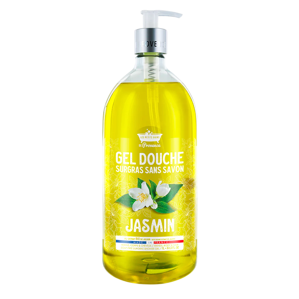 Les Petites Bains de Provence, Jasmine, Gel de duș, Pentru piele sensibilă, 1000 ml