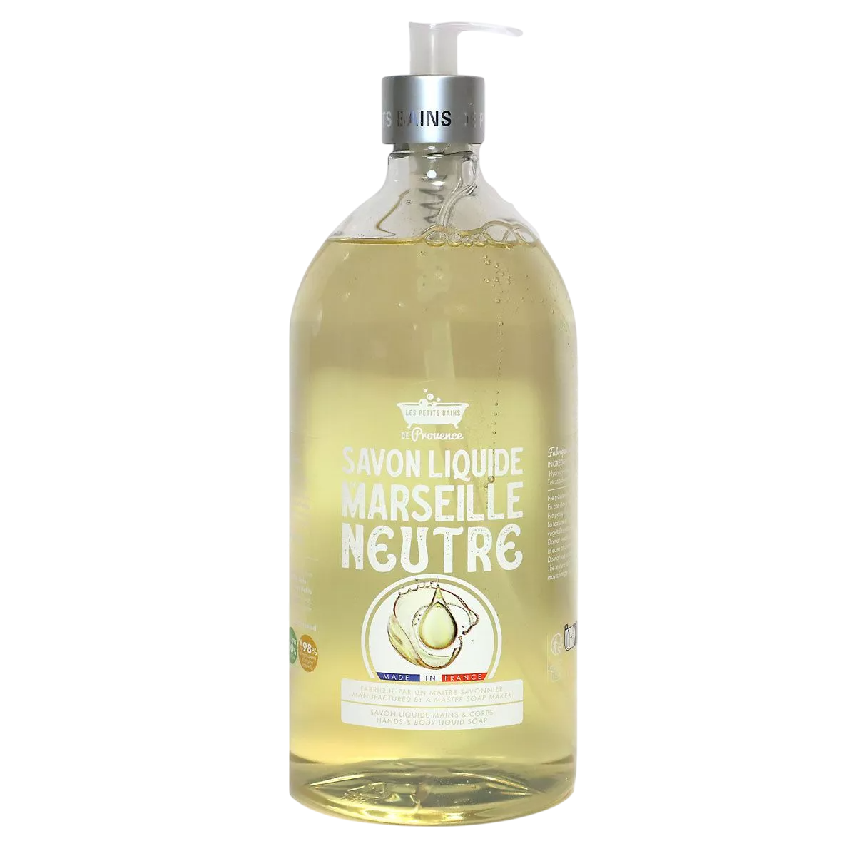 Les Petites Bains de Provence, Neutre, Gel de duș, Pentru piele sensibilă, 1000 ml