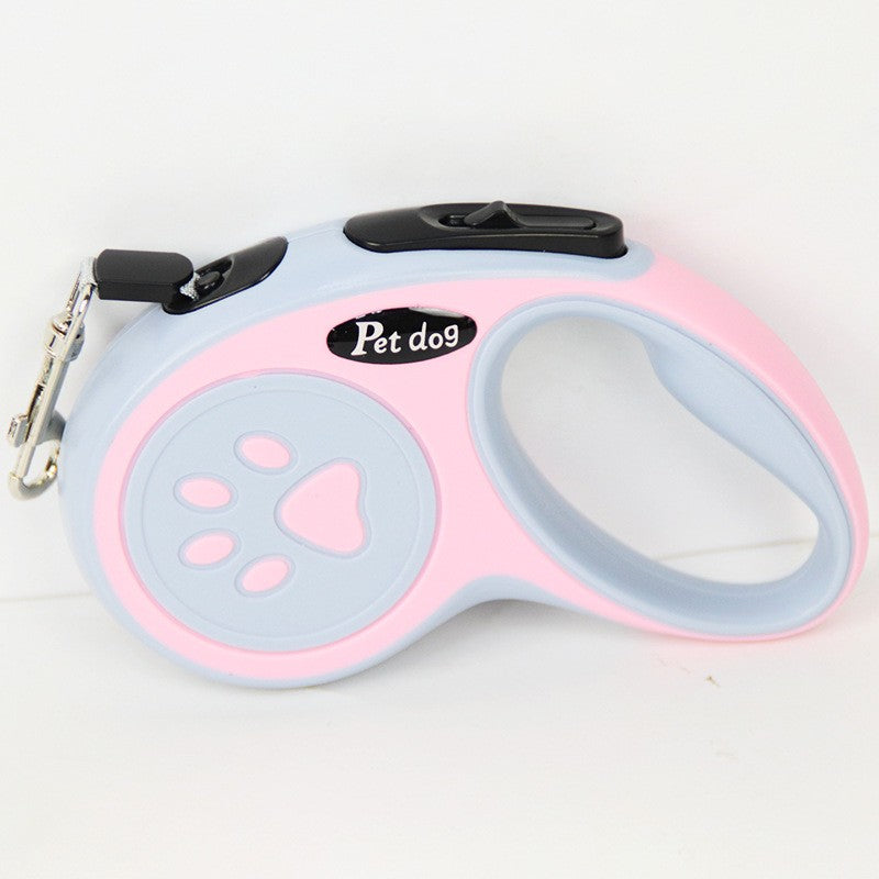 Lesa Automata Retractabila, Flippy, pentru Caini, 5m, 20 kg, ABS, Roz/Gri, 8x12x4 cm
