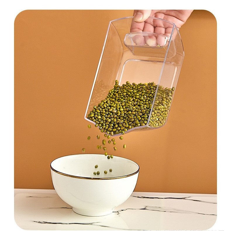 Dozator de cereale Flippy, rotativ 360, 6 compartimente, capacitate 3 L, rezistent la umezeala, inchidere etansa, verde