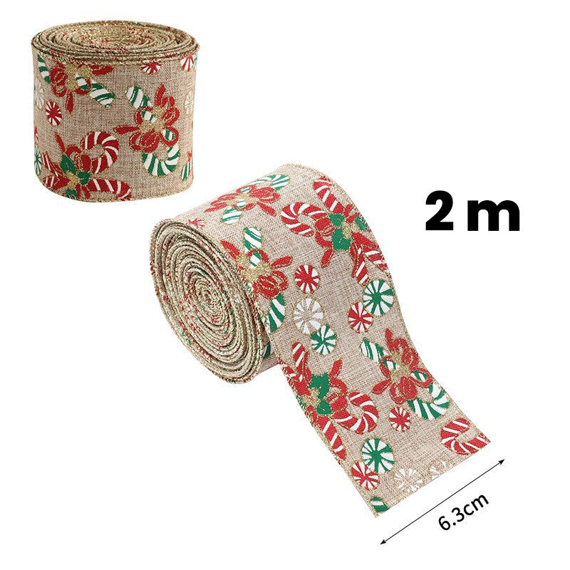 Panglica Decorativa pentru Craciun, Flippy, Ornament pentru Brad de Craciun, Pretreceri, Panglica cu Design Acadele de