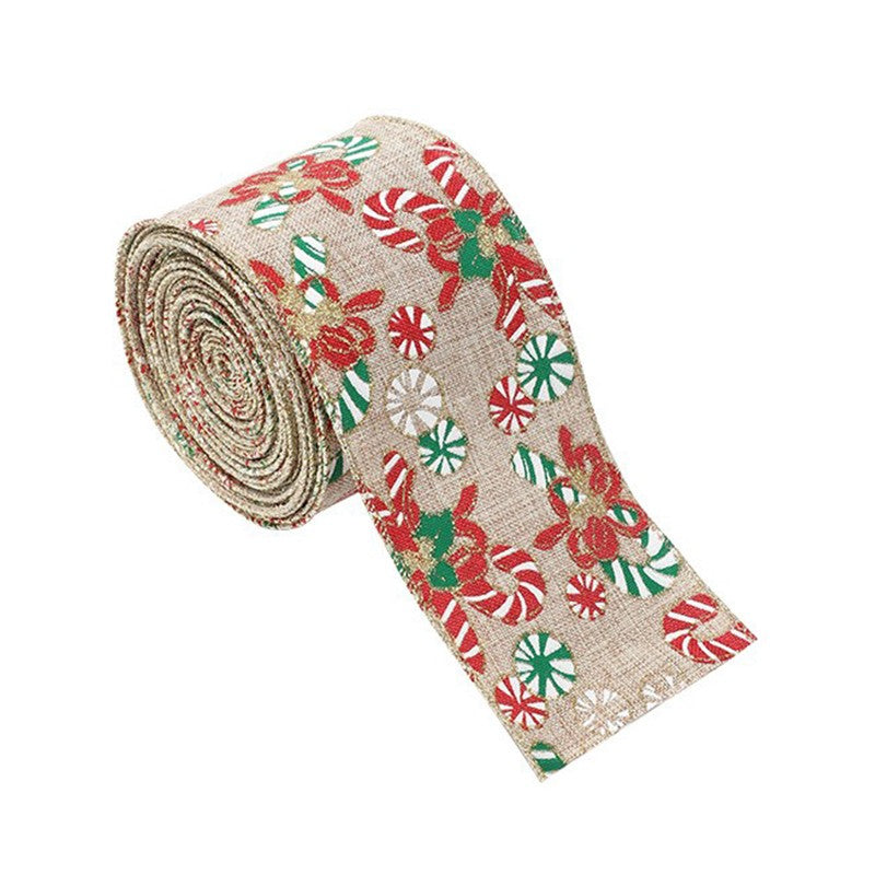 Panglica Decorativa pentru Craciun, Flippy, Ornament pentru Brad de Craciun, Pretreceri, Panglica cu Design Acadele de