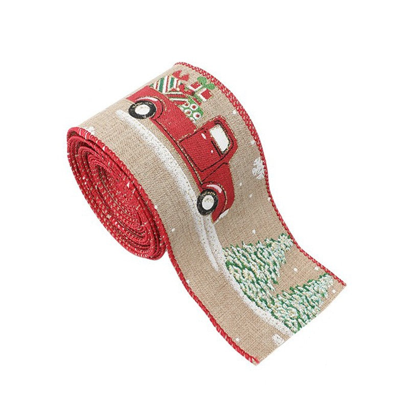 Panglica Decorativa pentru Craciun, Flippy, Ornament pentru Brad de Craciun, Pretreceri, Panglica cu Design Masina