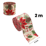 Panglica Decorativa pentru Craciun, Flippy, Ornament pentru Brad de Craciun, Pretreceri, Panglica cu Design Conuri si