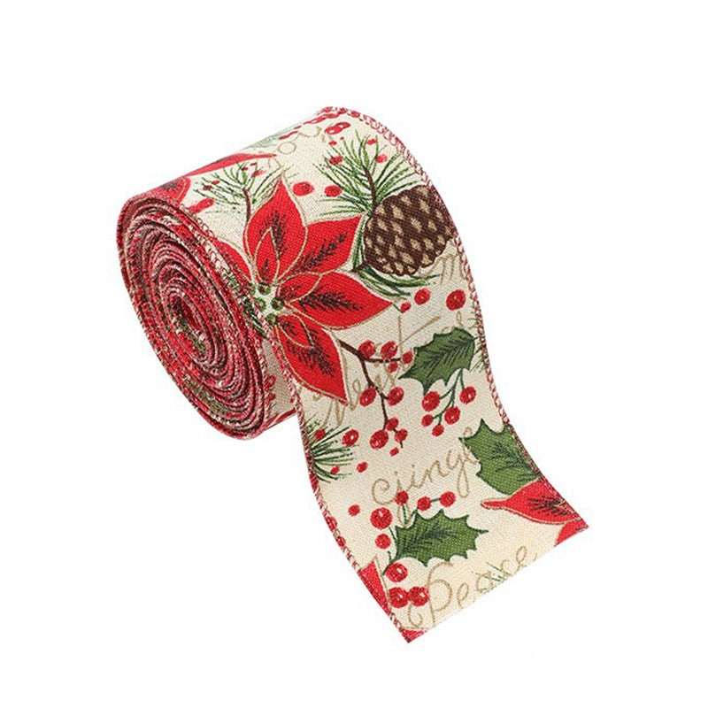 Panglica Decorativa pentru Craciun, Flippy, Ornament pentru Brad de Craciun, Pretreceri, Panglica cu Design Conuri si