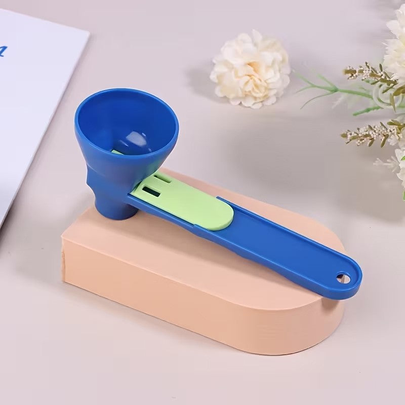 Lingura pentru Proteine, Flippy, Lingura cu Palnie Culisanta, Lingura Dozator pentru Lapte Praf si Suplimente, 12.5 cm,