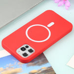 Husa MagSafe liquid large hole magnetic shell pentru Apple iPhone 14, Full Cover, Liquid Silicone, Magnetica, Incarcare