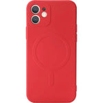 Husa protectie Flippy compatibila cu iPhone 14, Liquid MagSafe, ring-shaped, magnetica, Rosu