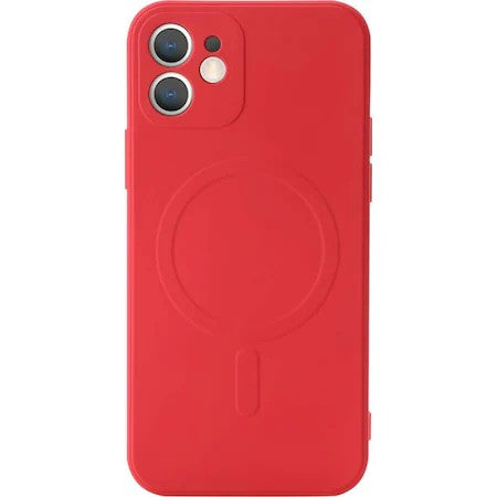 Husa protectie Flippy compatibila cu iPhone 12 (6.1) , Liquid MagSafe, ring-shaped, magnetica, Rosu