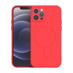 Husa protectie Flippy compatibila cu iPhone 12 (6.1) , Liquid MagSafe, ring-shaped, magnetica, Rosu