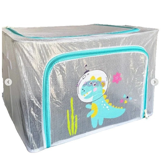 Cutie de Depozitare, Flippy, pentru Camera Copiilor, 66L, din PVC, Model Dinozaur, 50 x 40 x 33 cm, Transparent