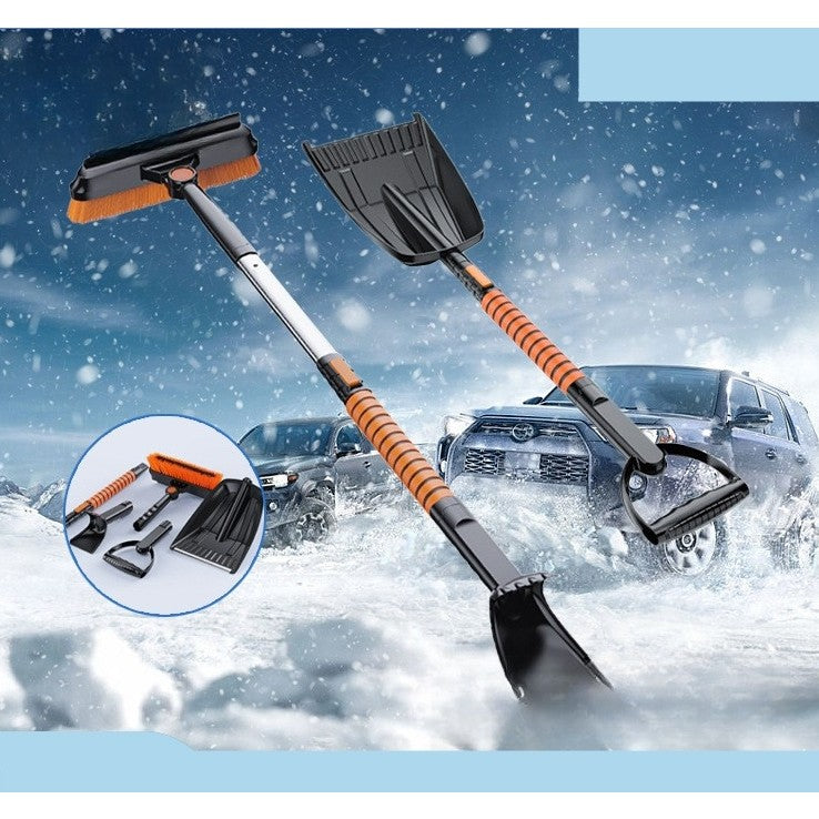 Lopata pentru zapada Flippy, 5 in 1, Perie, Racleta, 2 tipuri de Lopeti, Rotativa, Telescopica, Detasabila, Material