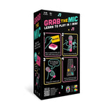 Joc de Societate Grab The Mic, Flippy, Tip Karaoke, 125 de Carti cu Cuvinte, Microfon din Spuma, Tabla de Joc, Jetoane,