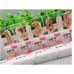 Lumanare de Tort, Flippy, Model Cifra 2, Party, 4.5 x 2.5 cm, din Parafina, Rose Gold