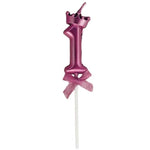 Lumanare Cifra 1, Flippy, Model Coroana cu Fundita, Pentru Tort, 6 x 2.5 cm Mov