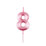 Lumanare Cifra 8, Flippy, Model Diamond, 5 x 3.4 cm, Roz