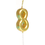 Lumanare de Tort, Flippy, Model Cifra 8, Party, 4.5 x 2.5 cm, din Parafina, Auriu
