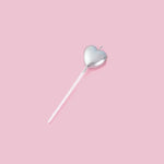 Lumanare de Tort, Flippy, Model Inima, Party, 8.5 x 3 cm, Argintiu