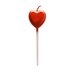 Lumanare de Tort, Flippy, Model Inima, Party, 8.5 x 3 cm, Rosu