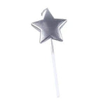 Lumanare de Tort, Flippy, Model Steluta, Party, 8.5 x 3.2 cm, Argintiu