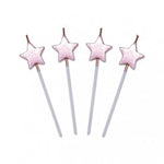 Lumanare de Tort, Flippy, Model Steluta, Party, 8.5 x 3.2 cm, Roz Auriu
