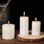 Lumanare Decorativa, Flippy, din Parafina, Cilindrica, Fara Fum si Fara Parfum, 5 x 7.5 cm, 130 g, Ardere 36h, Ivory Alb