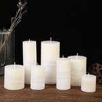 Lumanare Decorativa, Flippy, din Parafina, Cilindrica, Fara Fum si Fara Parfum, 7 x 10 cm, 300 g, Ardere 48h, Ivory Alb