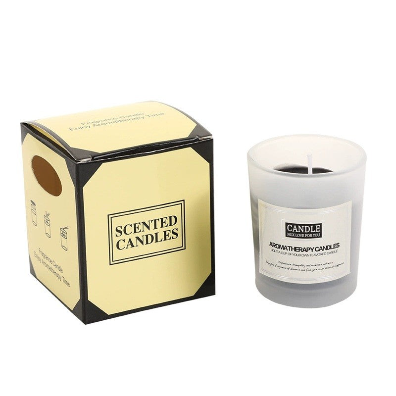 Lumanare Parfumata, Flippy, Model Borcan Translucid, 6.2 x 5.2 cm, Aroma de Lemn de Santal, Negru