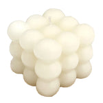 Lumanare Parfumata, Flippy, din Ceara De Soia, Model Cub, Gradient in 3 Culori Pale, 6x6x6 cm, Aroma de Musetel, Alb