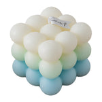 Lumanare Parfumata, Flippy, din Ceara De Soia, Model Cub, Gradient in 3 Culori Pale, 6x6x6 cm, Aroma de Mare, Albastru