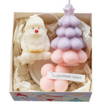 Lumanari Parfumate de Craciun, Flippy, Gift Box Set cu 3 Lumanari Aromaterapie, 11 x 11 x 7.5 cm, Mov Roz