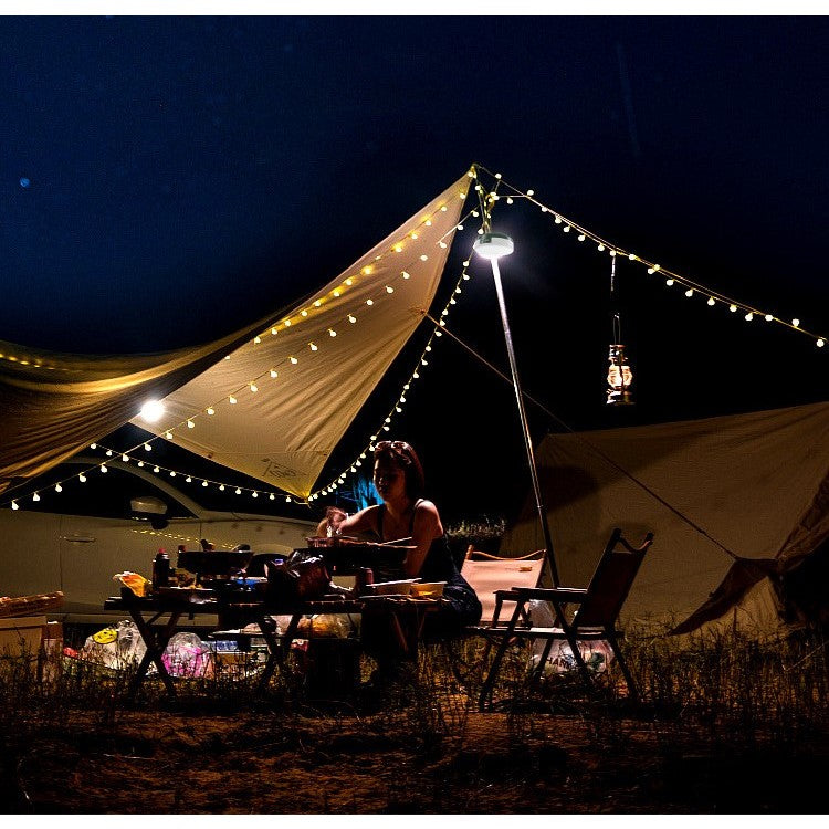 Lumină de camping LED încărcare USB, Flippy, șir colorat, pentru aer liber, cort, Distanta 10 metri, 1800mAH, 10.5x4.3