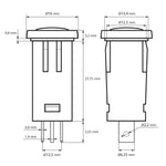 Lumina semnal 230V lumina portocalie LED 39x12 mm terminal 6.3mm 07920NA
