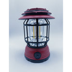 Lampa portabila camping, Felinar Vintage, ABS, Iluminare 30 COB LED, Intensitate reglabila, Acumulator inclus,