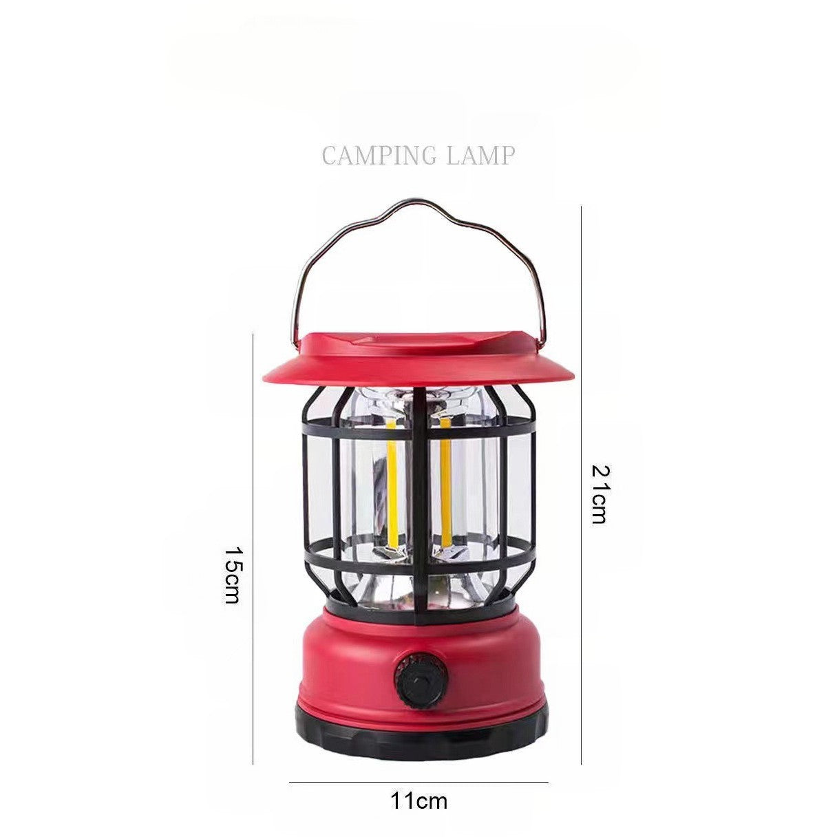 Lampa portabila camping, Felinar Vintage, ABS, Iluminare 30 COB LED, Intensitate reglabila, Acumulator inclus,