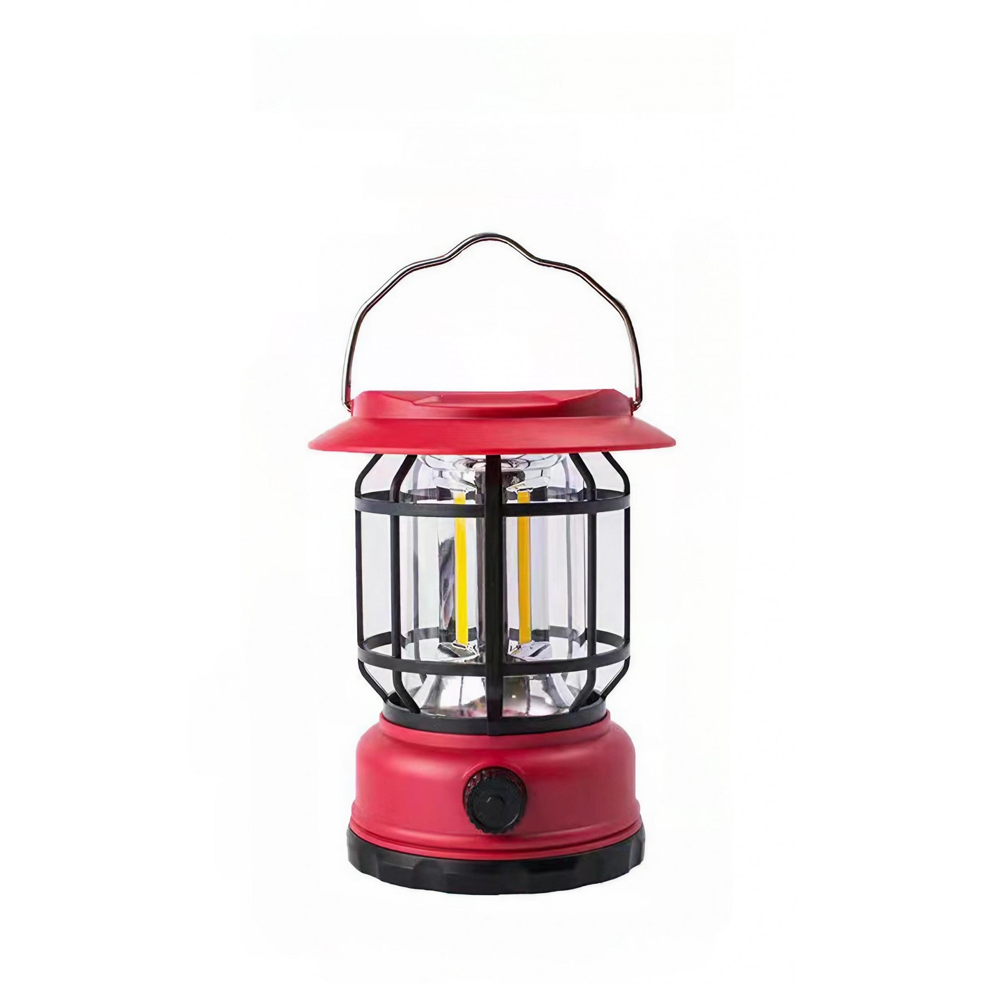 Lampa portabila camping, Felinar Vintage, ABS, Iluminare 30 COB LED, Intensitate reglabila, Acumulator inclus,