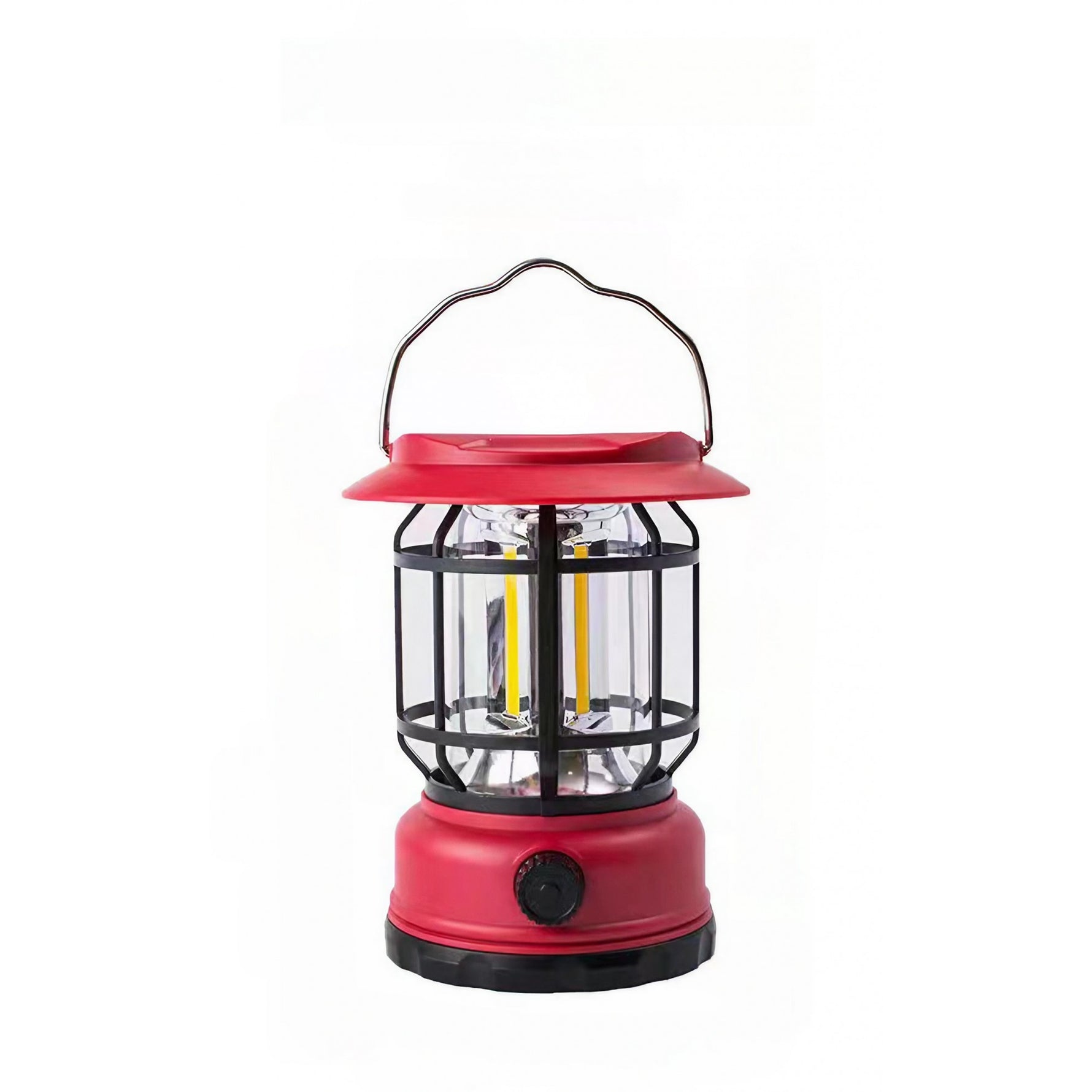 Lampa portabila camping, Felinar Vintage, ABS, Iluminare 30 COB LED, Intensitate reglabila, Acumulator inclus,