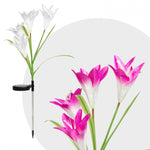 Lumina solara LED tip Crin cu 4 flori, inaltime 80 cm, pentru gradina, Flippy