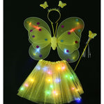 Costum Fluturas cu Aripi Modelabile Luminoase pentru Copii, Flippy, Fusta din Tul cu Lumini, Bagheta si Bentita, 4