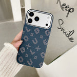 Carcasa Magnetica, Flippy, Compatibila Apple iPhone 17, din Fibra de Carbon, Litere Fosforescente, Portocaliu