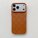 Carcasa Magnetica, Flippy, Compatibila Apple iPhone 17 Pro, din Fibra de Carbon, Litere Fosforescente, Portocaliu