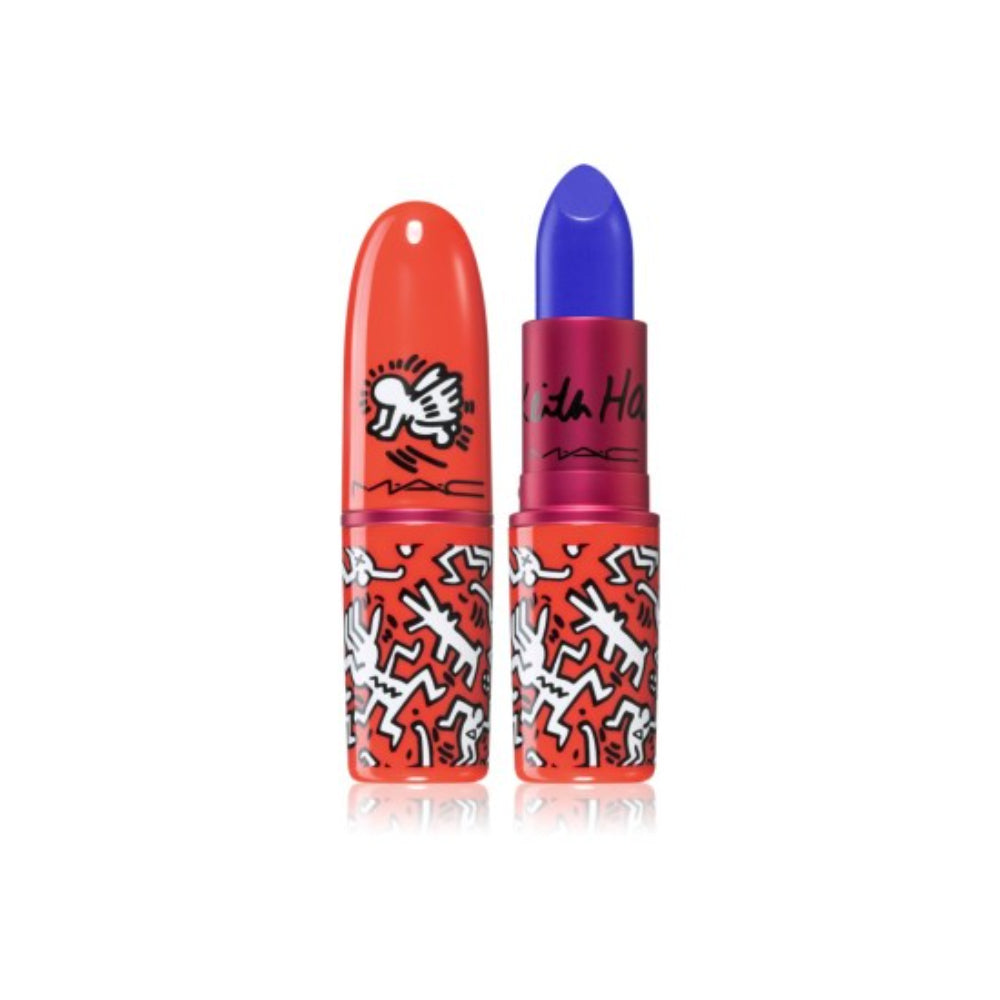 MAC, Viva Glam X Keith Haring, De lungă durată, Ruj cremos, Canal Albastru, 3 g - Olmarkt