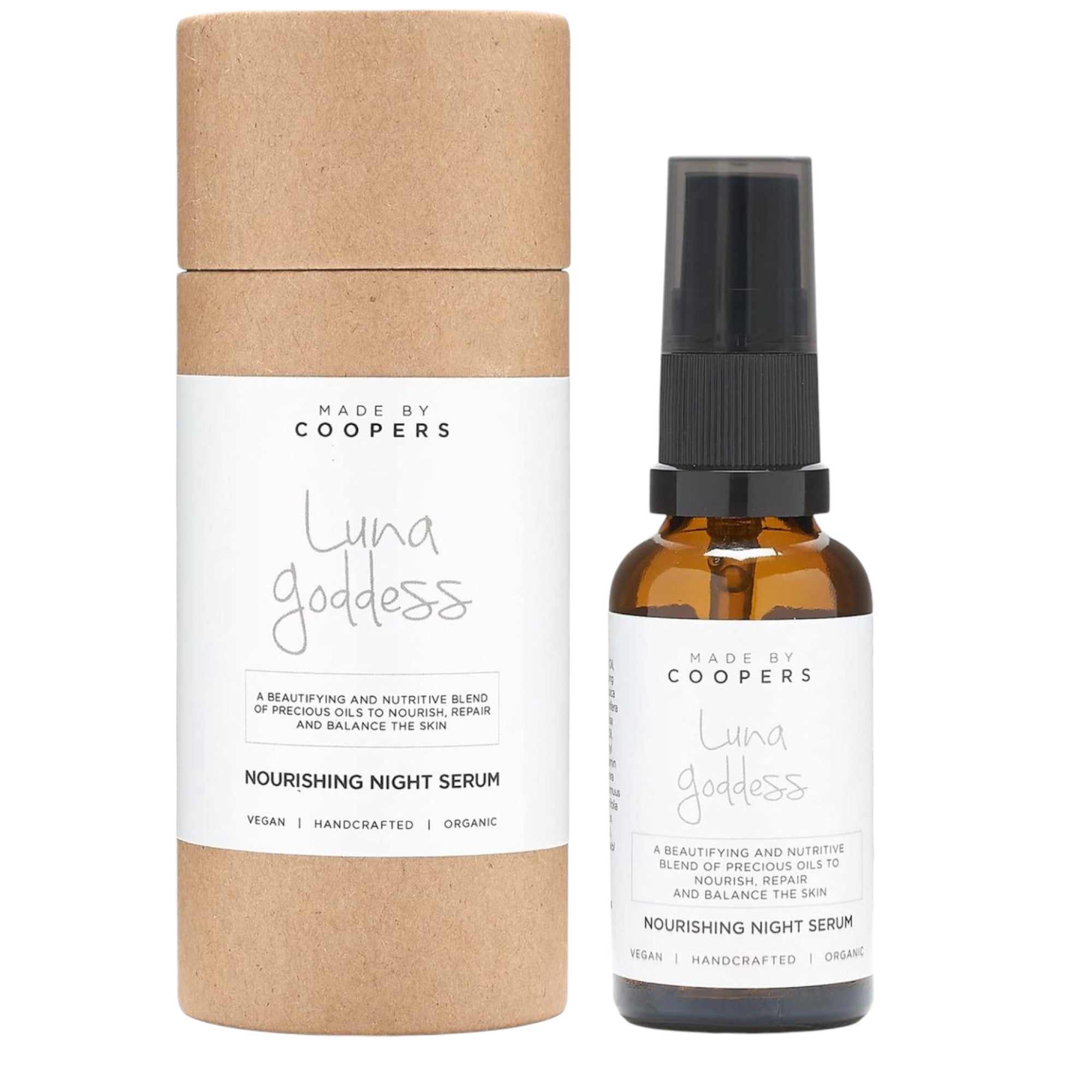 Made By Coopers, Luna Goddess, Vegan, Hrănitor, Noaptea, Ser, Pentru față, 30 ml