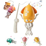 Caracatita Dansatoare, Flippy, +3 Ani, 3 Moduri, din ABS, Incarcare USB, cu Undita Inclusa, 12.6 x 7.6 x 20.7 cm, Galben