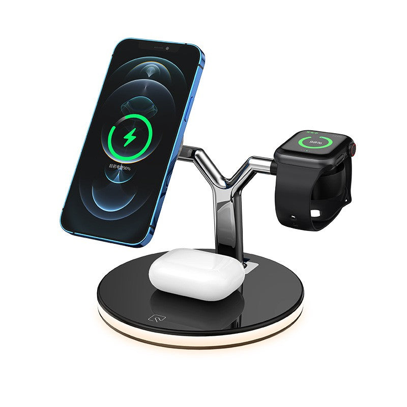 Statie de Incarcare 3 in 1, Flippy, Incarcator MagSafe Wireles Charger, Compatibil cu Apple iPhone, iWatch, AirPods,