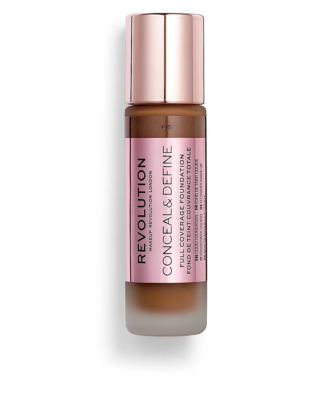 Makeup Revolution, Conceal & Define, Fără ulei, Fond de ten cremos, F 15, 23 ml - Olmarkt