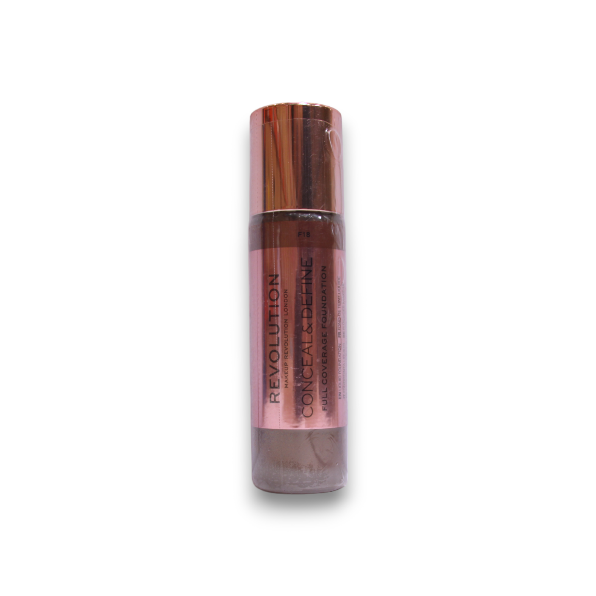 Makeup Revolution, Conceal & Define, Fără ulei, Fond de ten cremos, F 18, 23 ml - Olmarkt