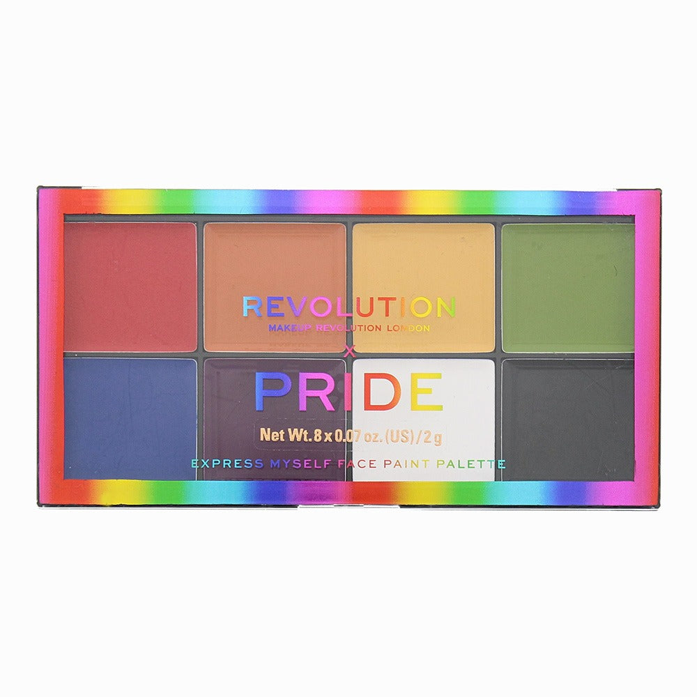 Makeup Revolution, Pride Express Myself, Paletă de față, 8 nuanțe, 16 g