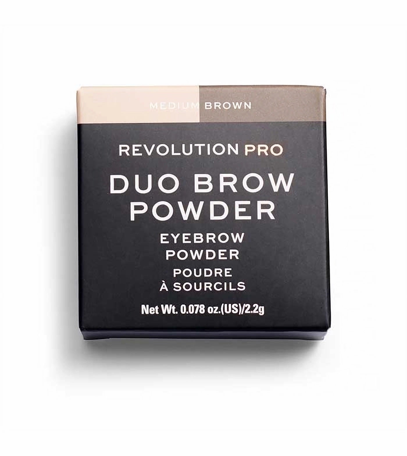 Makeup Revolution, REVOLUTION PRO, Vegan, Pudră pentru sprâncene, Maro mediu, 2.2 g - Olmarkt