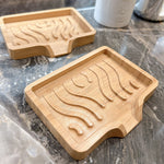 Savoniera din Lemn, Flippy, Sistem de Scurgere a Apei, 12.8 x 1.6 x 9.8 cm, Natur